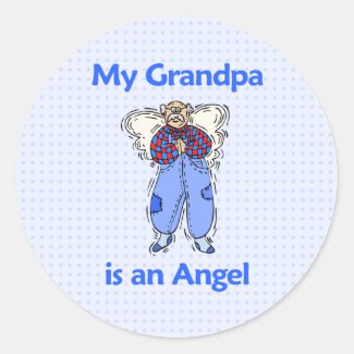 Grandpa Angel Round Stickers