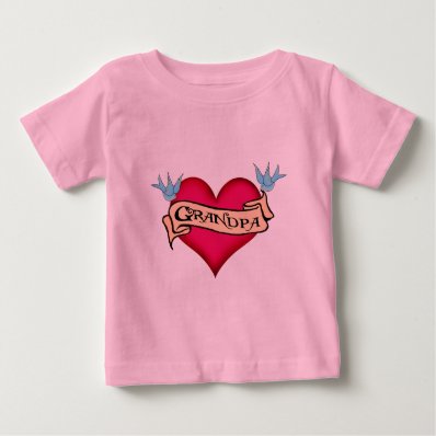 Grandpa - Custom Heart Tattoo T-shirts & Gifts