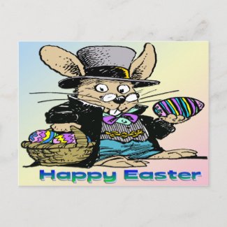Grandpa Easter Bunny postcard