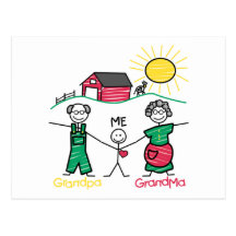 Grandpa Grandma & Me Post Card
