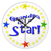 Grandpa Is A Star Wall Clock
