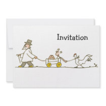 Grandpa, kid and chicken personalized announcement