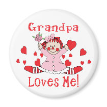 Grandpa Love's me Rag Doll Refrigerator Magnet