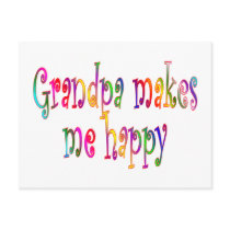 Grandpa Makes Me Happy postcards
