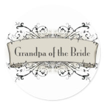*Grandpa Of The Bride Round Stickers