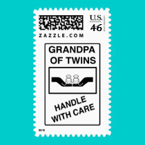 Grandpa of Twins Handle With Care stamps