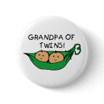 Grandpa of Twins Pod Pinback Button