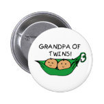 Grandpa of Twins Pod Pinback Button