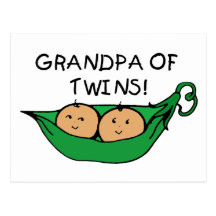 Grandpa of Twins Pod Postcards