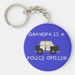 Grandpa Police Officer Tshirts and Gifts Key Chain