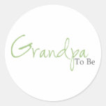 Grandpa To Be (Green Script) Round Sticker