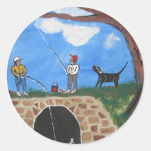 Grandpap He Did It Again. Round Sticker