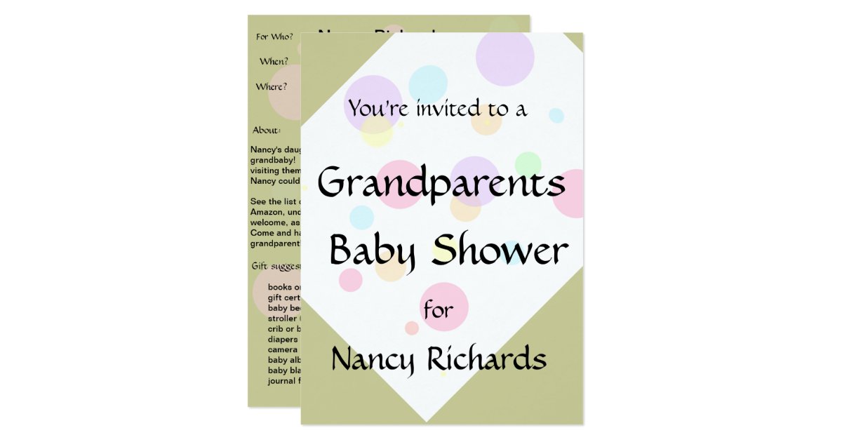 Grandparents Baby Shower Invitation Zazzle