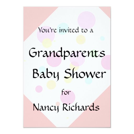 Grandparents Baby Shower Invitation - Girl Baby