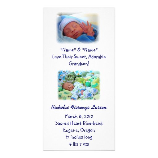 Grandparents Birth Announcements Baby Birth Zazzle