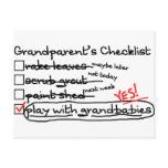 Grandparents' Checklist Postcard