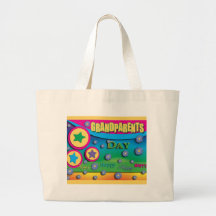 Grandparent's Day, Stars and Blue Flowers Bags