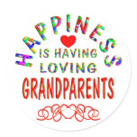 Grandparents Happiness Round Sticker