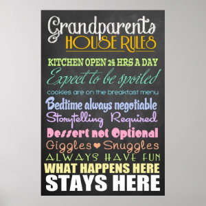 Grandparents House Rules Poster
