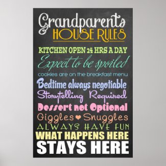 Grandparents House Rules Poster