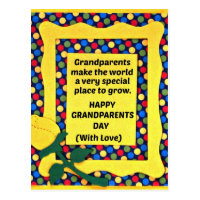 Grandparents make the world a special place... postcard