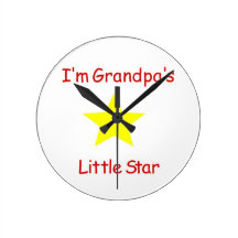 Grandpa's Little Star Round Wall Clocks