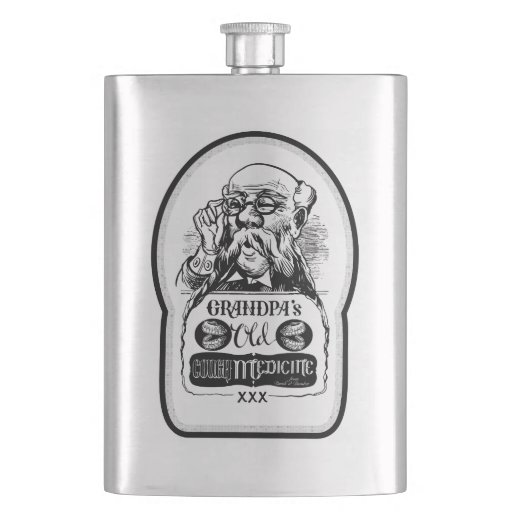 Grandpa's Old Cough Medicine Dumb and Dumber Hip Flasks Zazzle