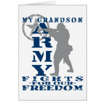 Grandson Fights Freedom - ARMY Greeting Cards
