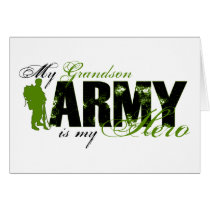 Grandson Hero 3 - ARMY Greeting Card