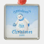 Grandson's 1st Christmas Snowman Ornament
