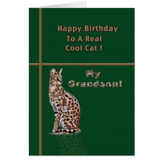 Grandson's Birthday Card with Ocelot