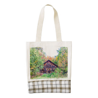 Granero viejo en la caída bolsa tote zazzle HEART
