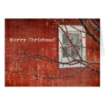 Granero y árbol del navidad tarjetas