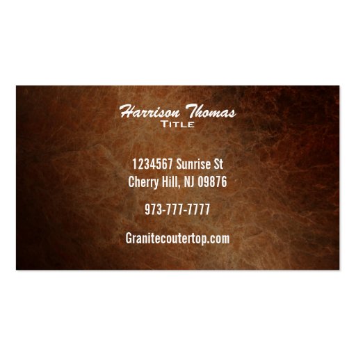 Granite Business Cards (back side)