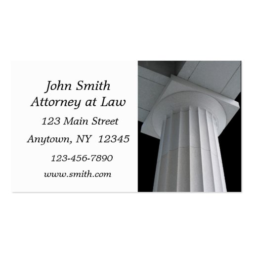 Granite Column Business Card (front side)