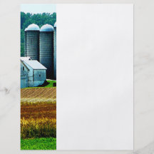 Granja con los silos blancos flyer personalizado