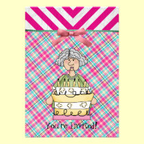 Granny Cake birthday invitation invitations