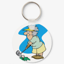 Granny Golfer keychains