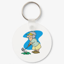 Granny Golfer keychains