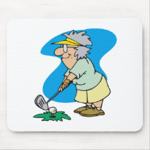 Granny Golfer Mouse Pad