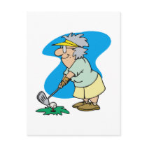 Granny Golfer postcards