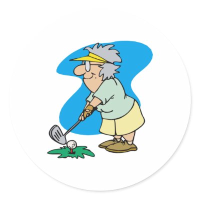 Granny Golfer Sticker by shopaholicchick