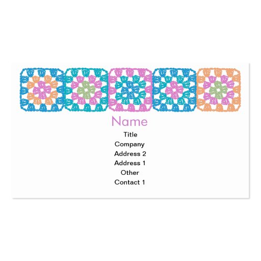 Granny Squares Business Card (front side)