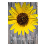 Grano de madera del girasol que casa w/verse invitacion personal 
