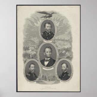 Grant, Lincoln, Sheridan, Sherman print