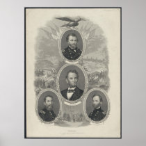 Grant, Lincoln, Sheridan, Sherman Print