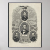Grant, Lincoln, Sheridan, Sherman Print