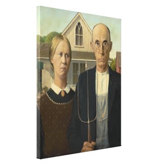 Grant Wood - American Gothic Gallery Wrap Canvas