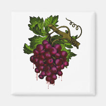 Grape Bunch Dripping Blood Refrigerator Magnet