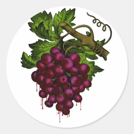 Grape Bunch Dripping Blood Sticker